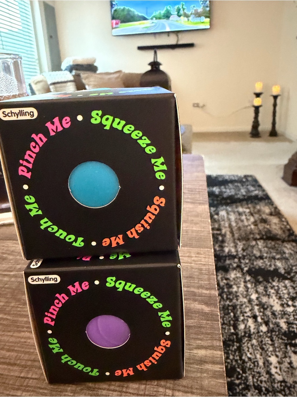Nee Doh Squeeze Me Stress Ball Set — Blue and Purple Bundle